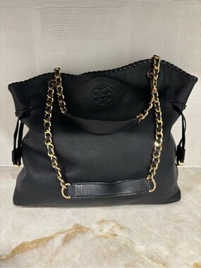 Tory Burch Black Marion Slouchy Tote